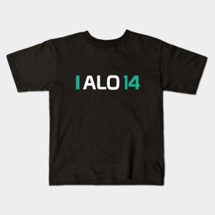 ALO 14 Design - White Text Kids T-Shirt